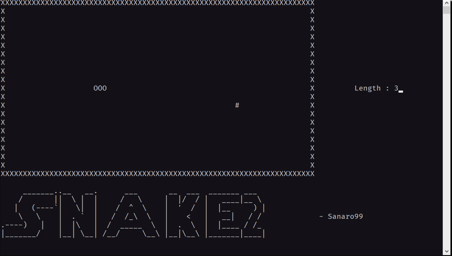 Snake game on terminal